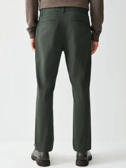 Dark Green Slim Fit Stretch Chinos Trousers