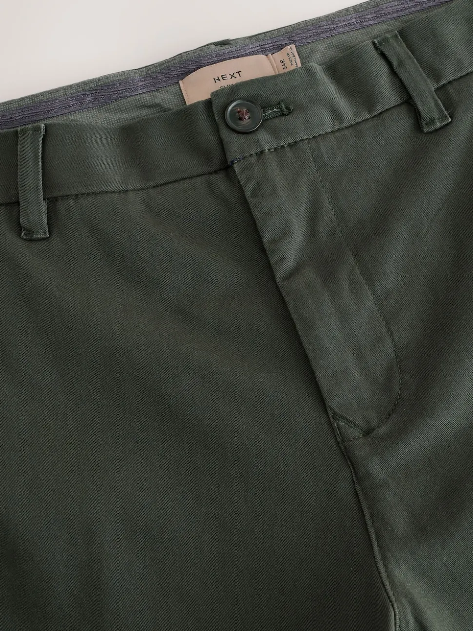 Dark Green Slim Fit Stretch Chinos Trousers