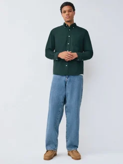 Dark Green Soft Touch Oxford Long Sleeve Shirt