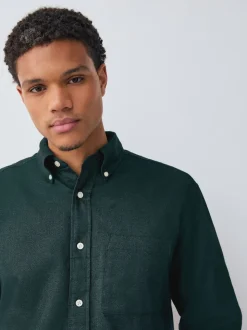 Dark Green Soft Touch Oxford Long Sleeve Shirt