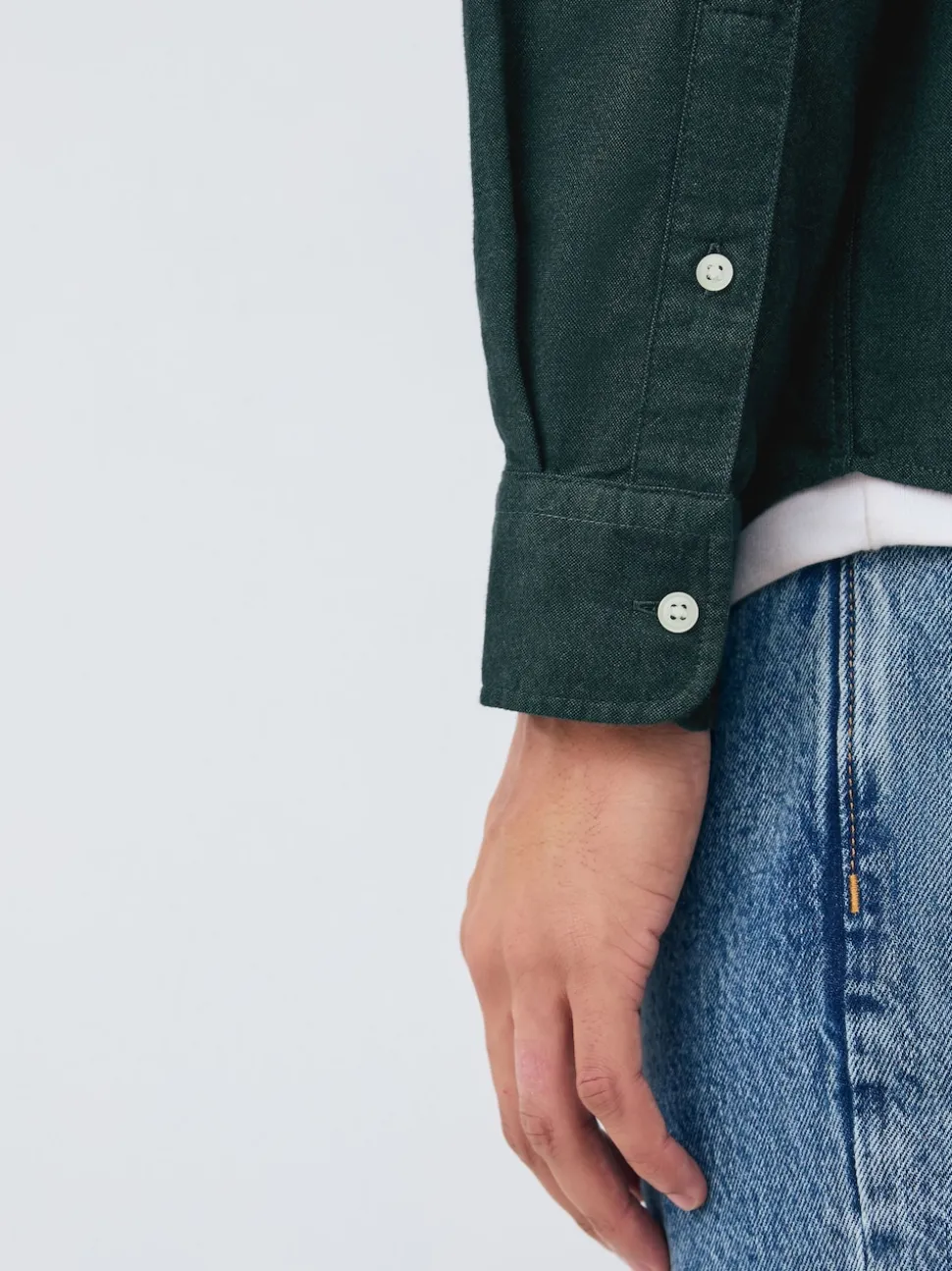 Dark Green Soft Touch Oxford Long Sleeve Shirt