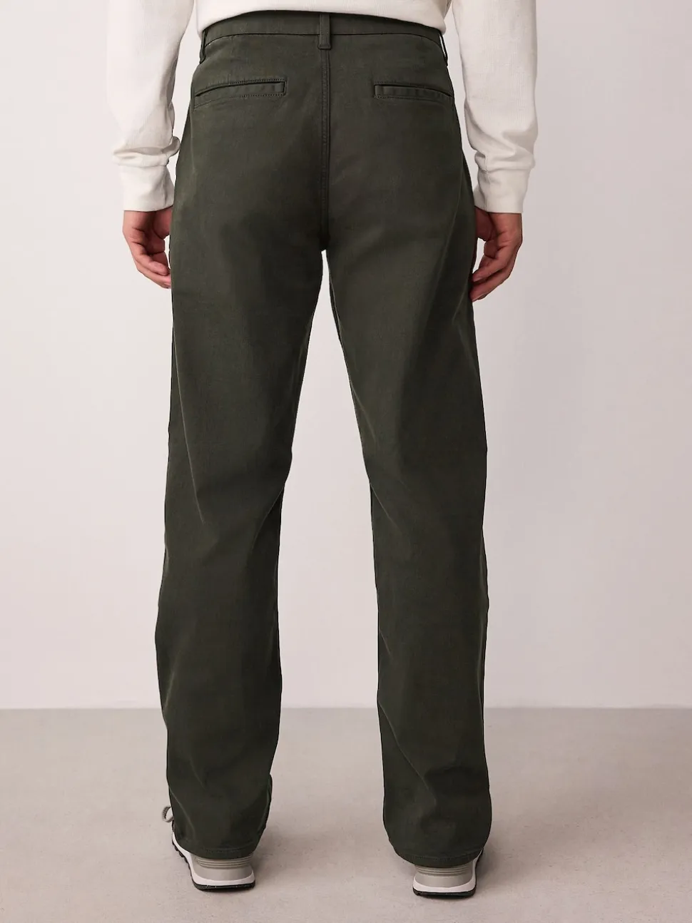Dark Green Straight Fit Motionflex Chino Trousers