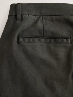 Dark Green Straight Fit Motionflex Chino Trousers