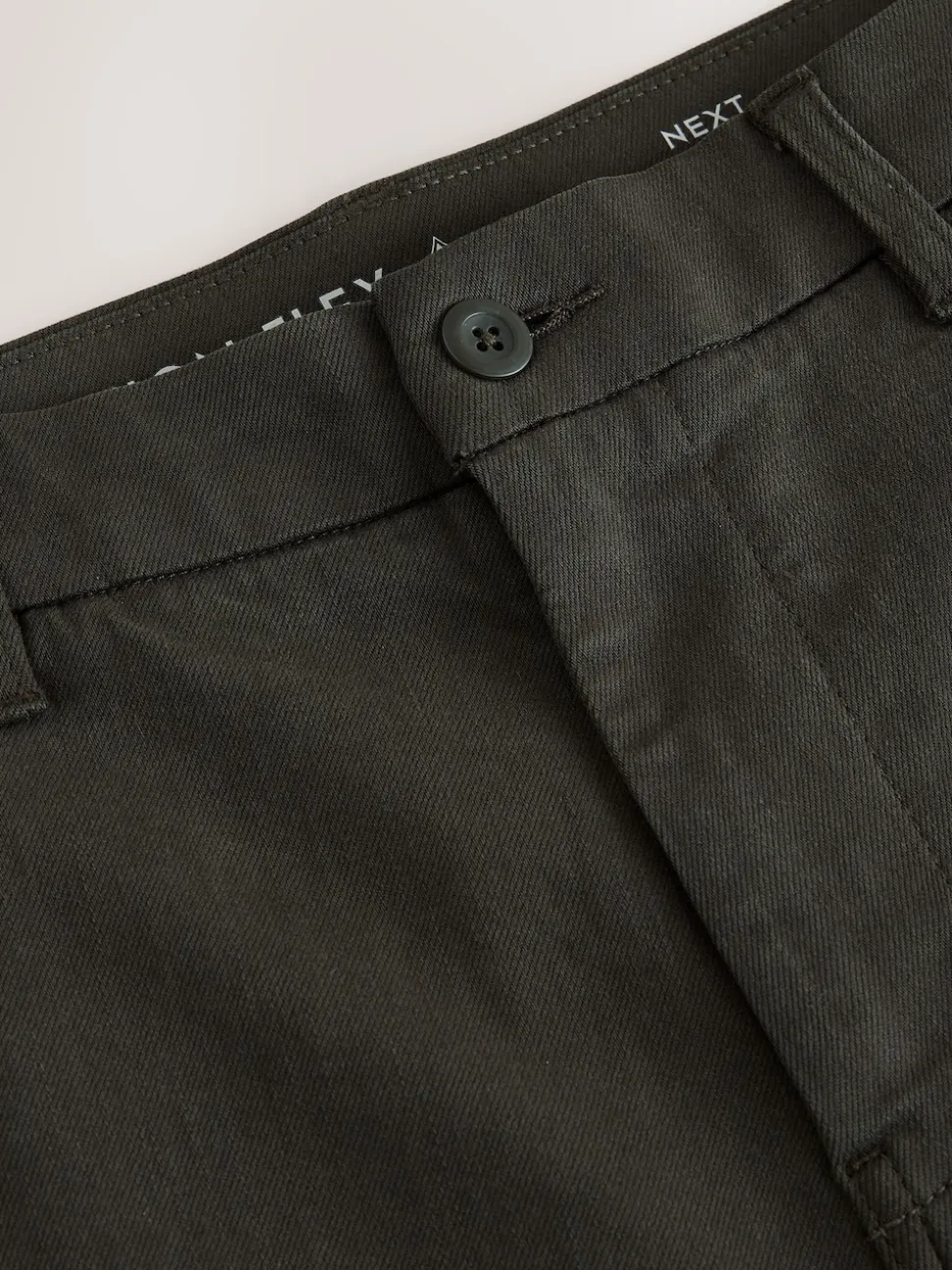 Dark Green Straight Fit Motionflex Chino Trousers
