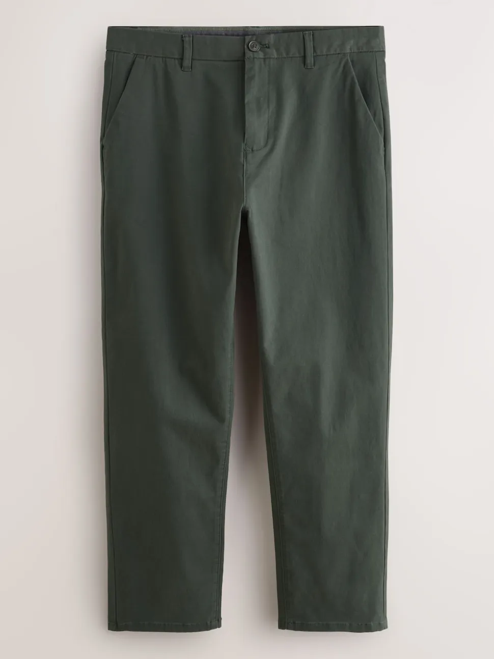 Dark Green Straight Fit Stretch Chinos Trousers