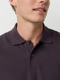 Dark Purple Regular Fit Short Sleeve Pique Polo Shirt
