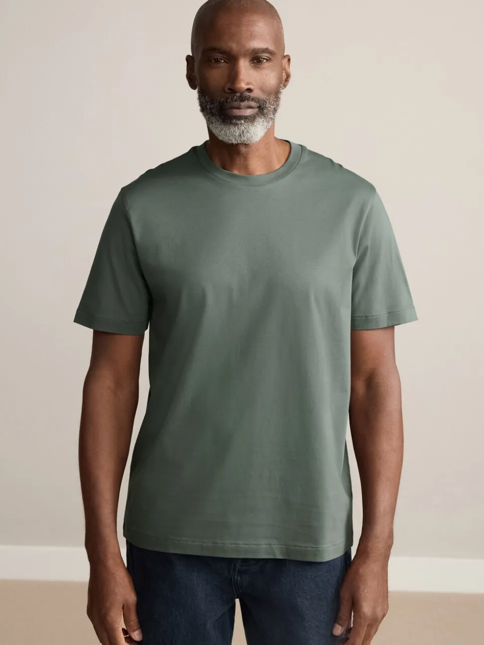 Deep Green Regular Fit Signature SUPIMA® Cotton Crew Neck T-Shirt