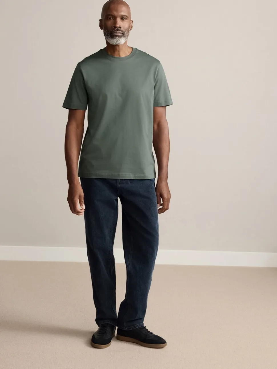 Deep Green Regular Fit Signature SUPIMA® Cotton Crew Neck T-Shirt