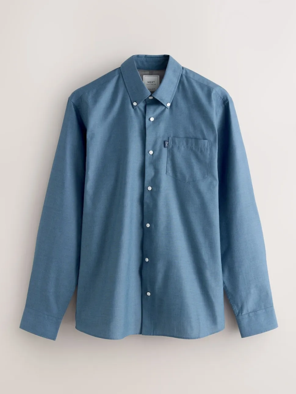 Denim Blue Regular Fit Button Down Easy Iron Oxford Shirt