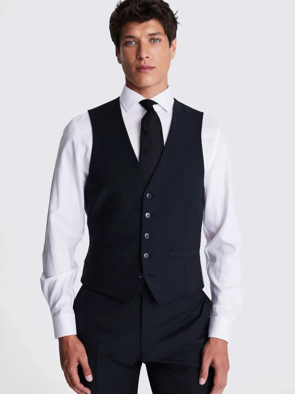 DKNY Black Slim Performance Suit Waistcoat