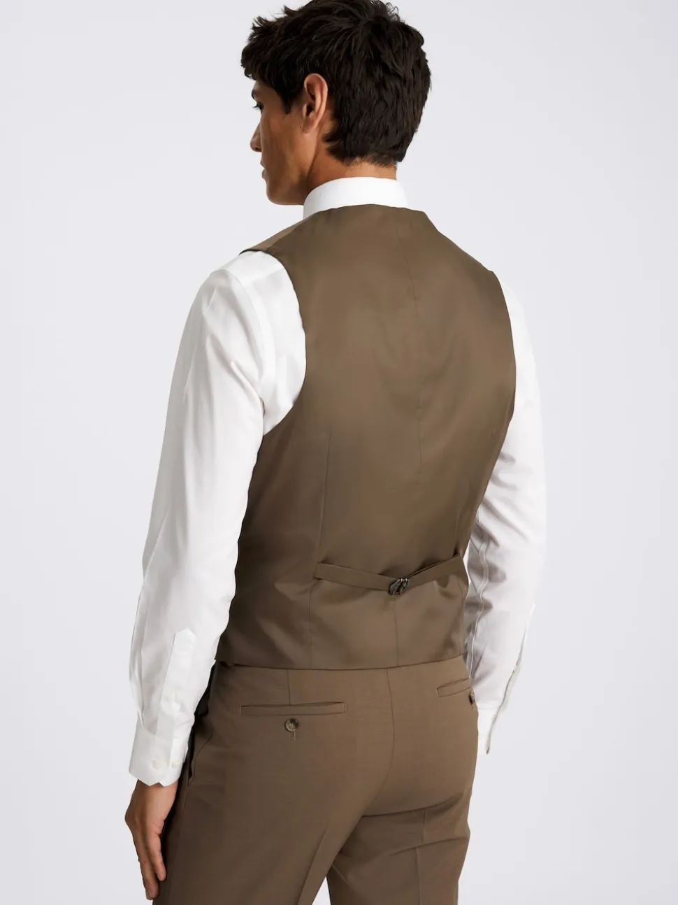DKNY Dark Camel Slim Performance Suit Waistcoat