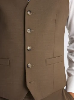 DKNY Dark Camel Slim Performance Suit Waistcoat