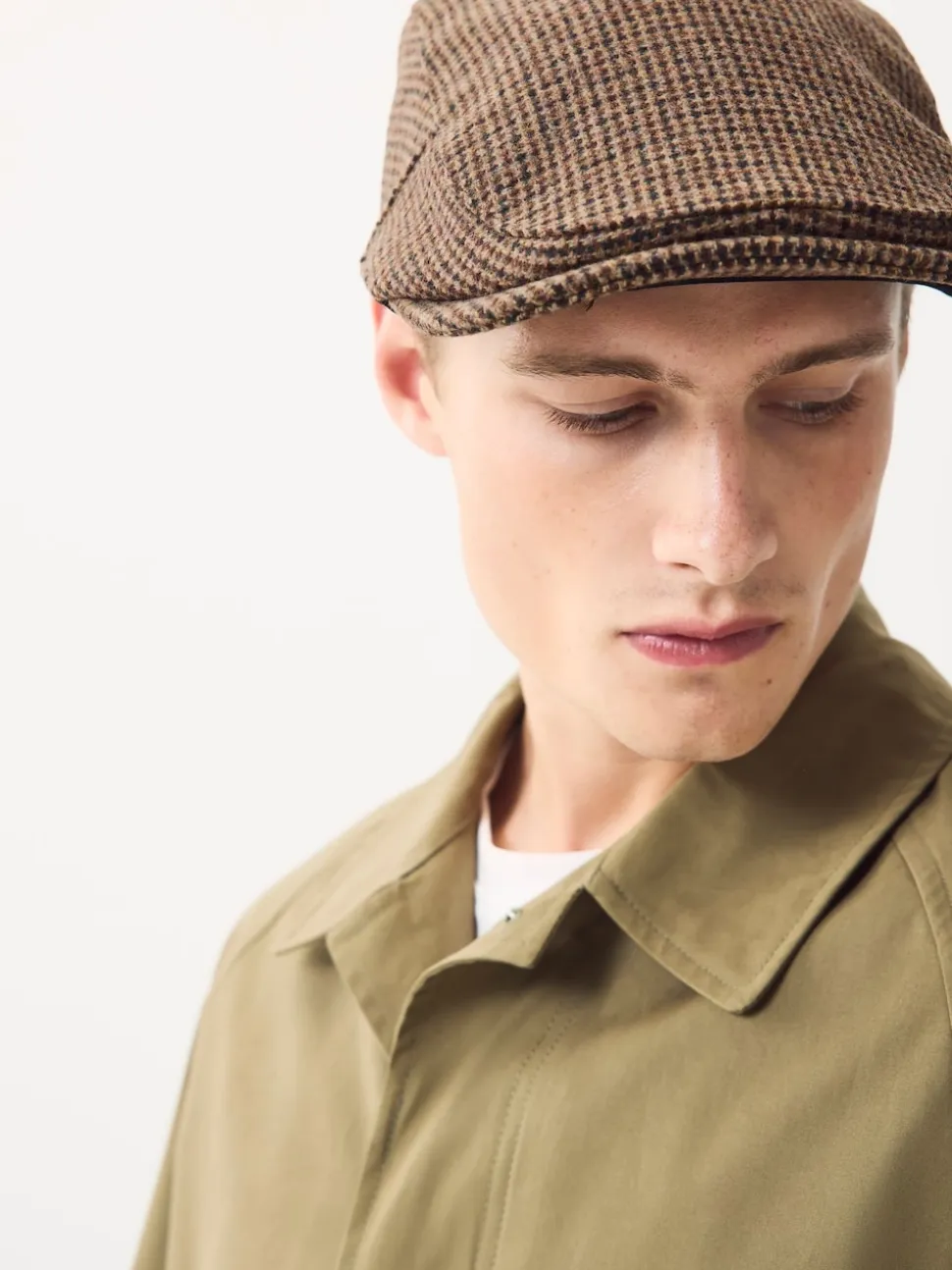 Dogtooth Brown Flat Cap