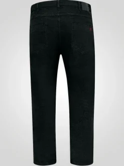 Duke London Black Bailey Relaxed Comfort Fit Stretch Jeans With Elasticated Waist