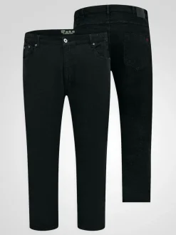 Duke London Black Bailey Relaxed Comfort Fit Stretch Jeans With Elasticated Waist