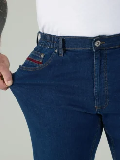 Duke London Blue Bailey Relaxed Comfort Fit Stretch Jeans With Elasticated Waist