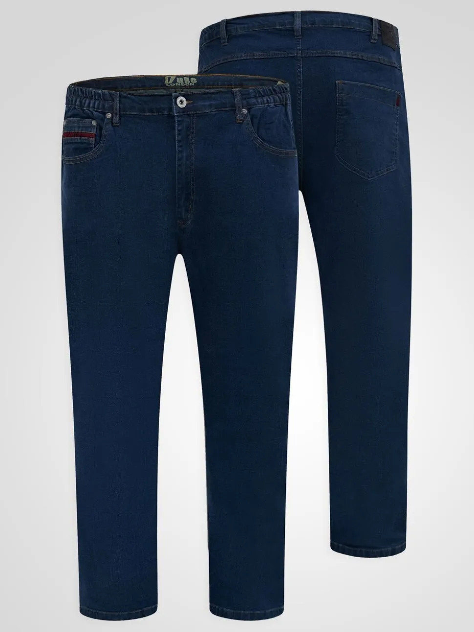 Duke London Blue Bailey Relaxed Comfort Fit Stretch Jeans With Elasticated Waist