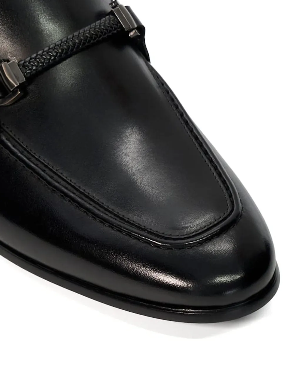 Dune London Black Scilly Woven Trim Loafers