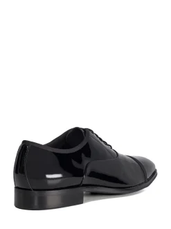 Dune London Black Shuffle Patent Lace-Up Oxford Shoes