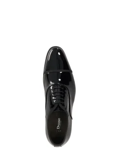 Dune London Black Shuffle Patent Lace-Up Oxford Shoes