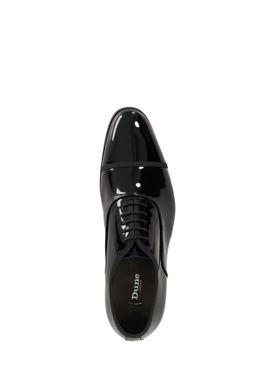 Dune London Black Shuffle Patent Lace-Up Oxford Shoes