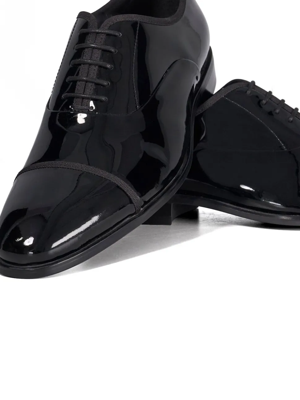 Dune London Black Shuffle Patent Lace-Up Oxford Shoes