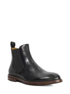 Dune London Black Standard Fit Maisen Stitch Rand Chelsea Boots