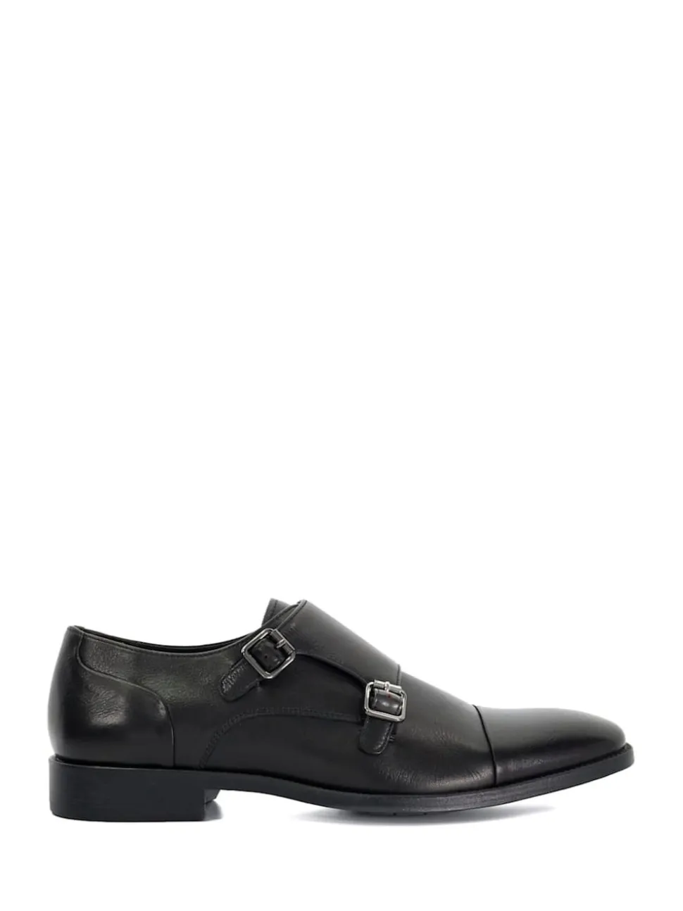 Dune London Black Standard Fit Satchin Flex Sole Toecap Monk Shoes