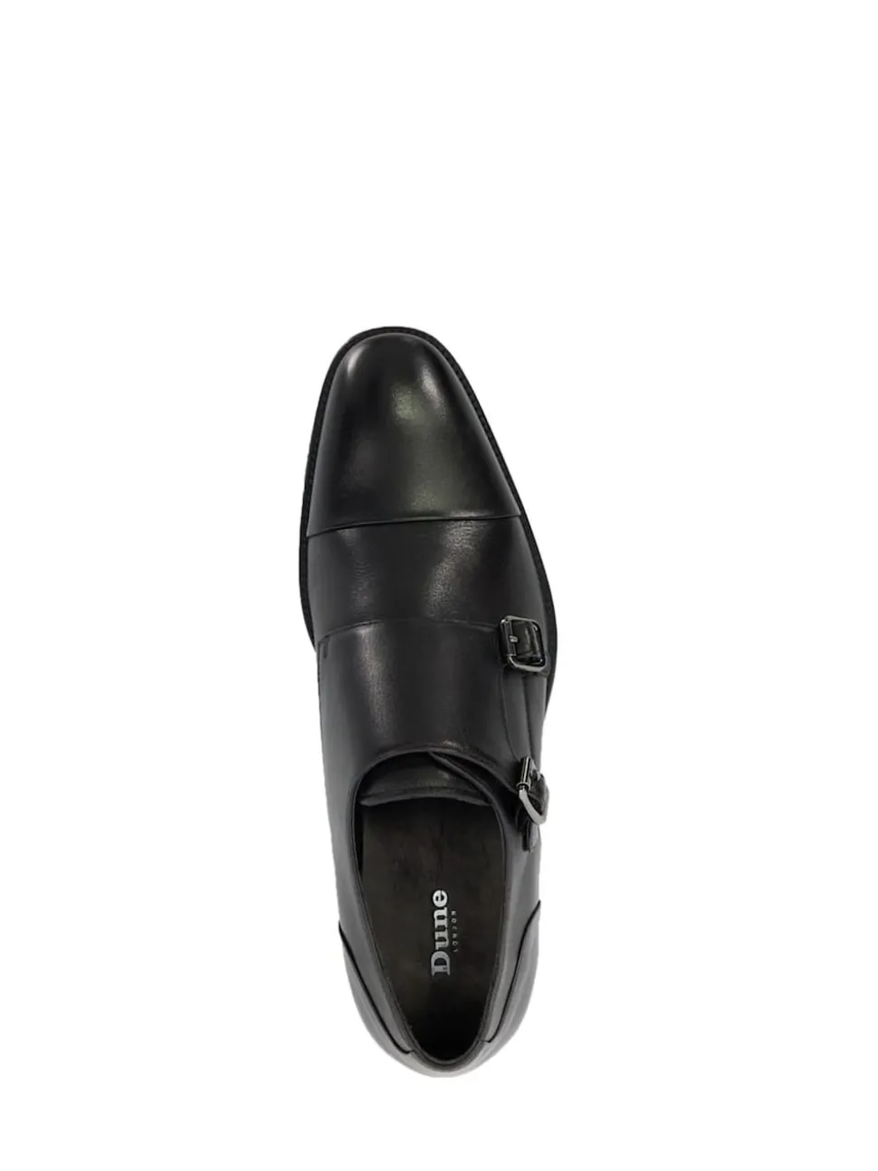 Dune London Black Standard Fit Satchin Flex Sole Toecap Monk Shoes