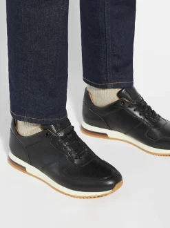 Dune London Black Standard Fit Trilogy Perforated Runner Trainers