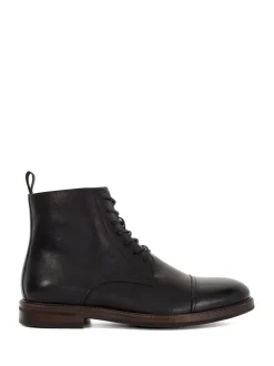Dune London Black Standard Fit Matias Toecap Detail Ankle Boots