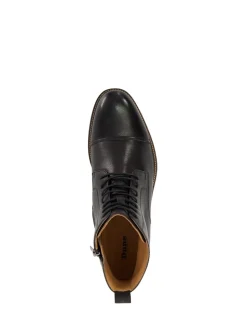 Dune London Black Standard Fit Matias Toecap Detail Ankle Boots