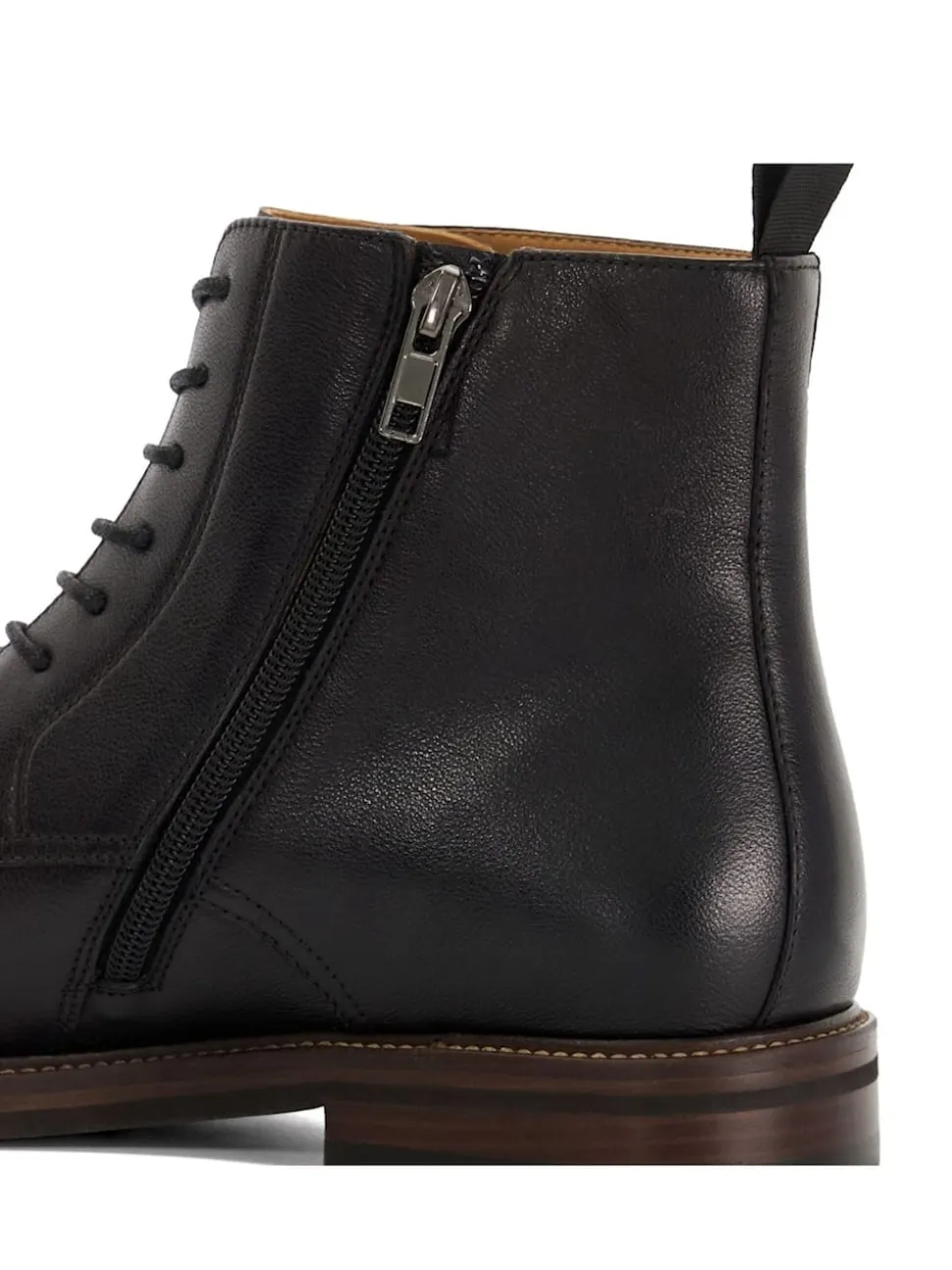 Dune London Black Standard Fit Matias Toecap Detail Ankle Boots
