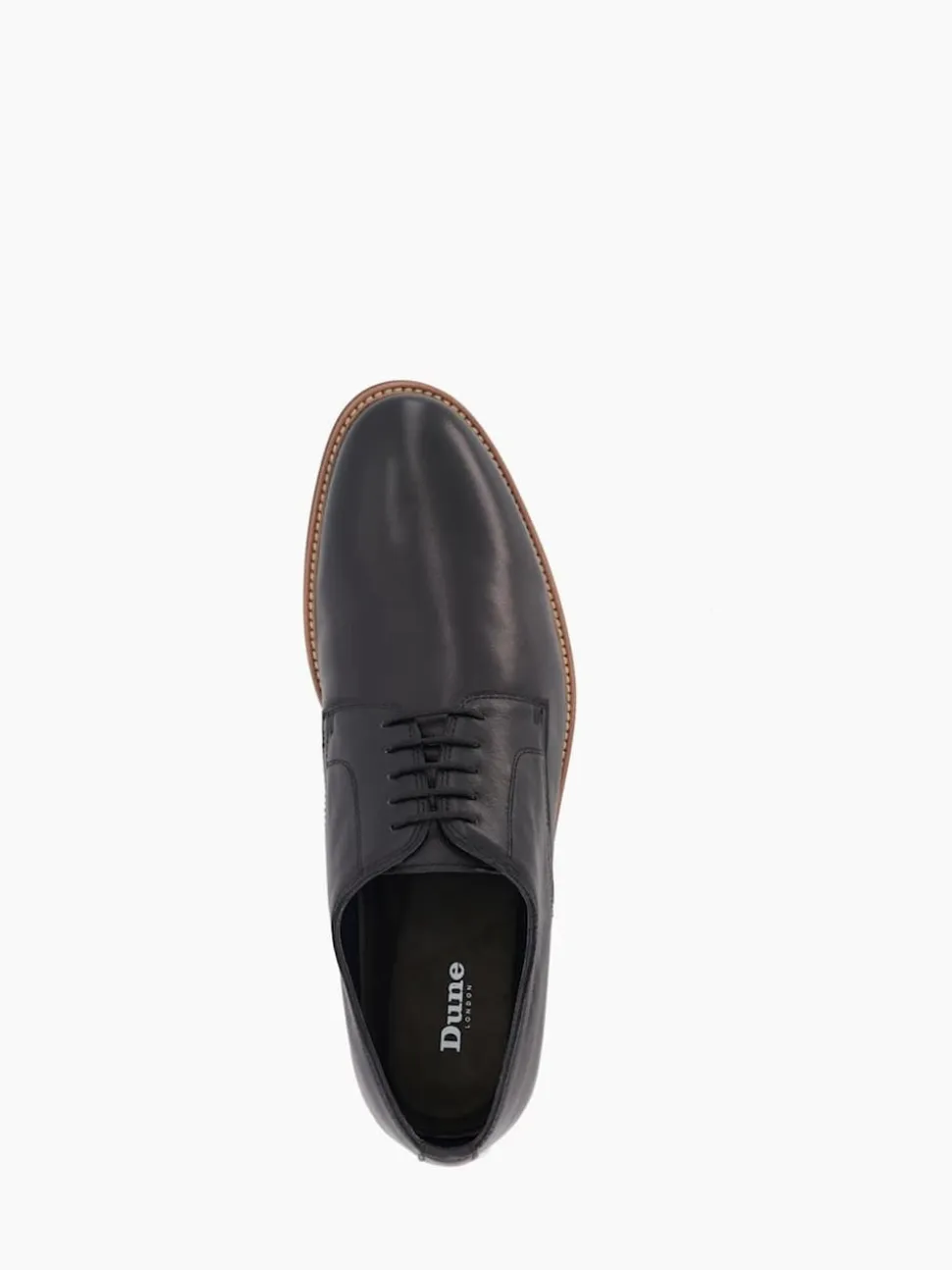 Dune London Black Standard Fit Stanleyy Soft Leather Gibson Shoes