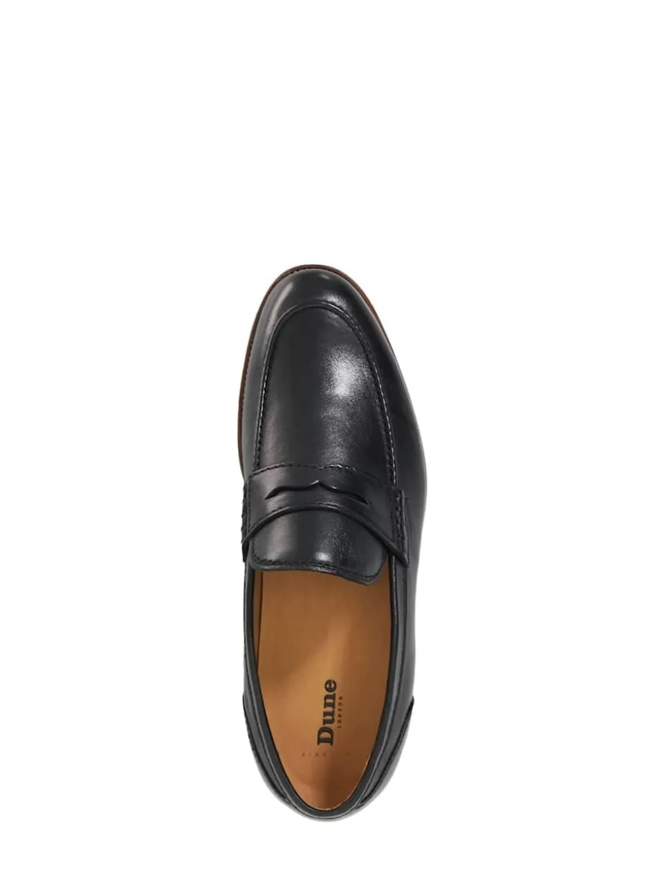 Dune London Black Wide Fit Sulli Natural Sole Penny Loafers