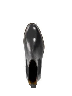 Dune London Black Wide Fit Maisen Stitch Rand Chelsea Boots