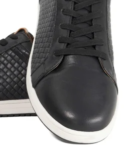 Dune London Black Wide Fit Tezzy Weave Trainers