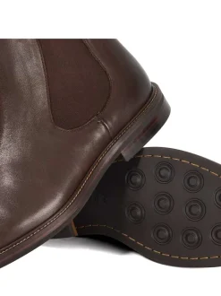Dune London Brown Standard Fit Maisen Stitch Rand Chelsea Boots