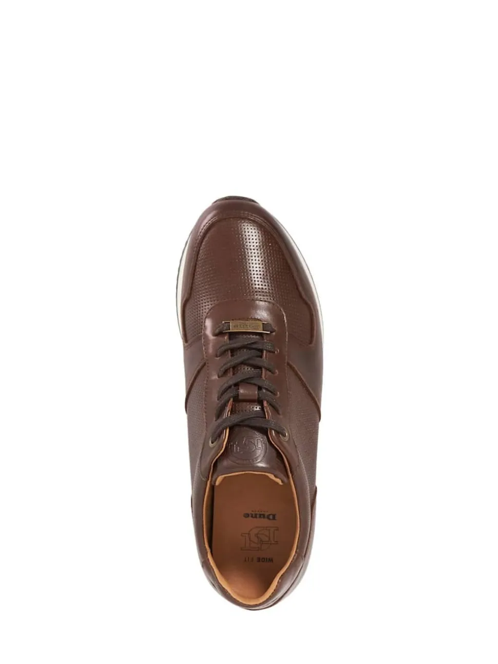 Dune London Brown Trilogy Wide Fit Perforated Runner Shoes