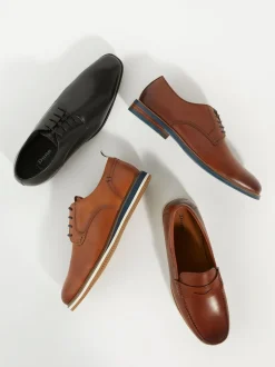 Dune London Brown Wide Fit Berkly Sole Loafers