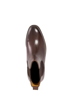 Dune London Brown Wide Fit Maisen Stitch Rand Chelsea Boots