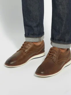 Dune London Brown Wide Fit Brydon Hybrid Sole Gibson Shoes