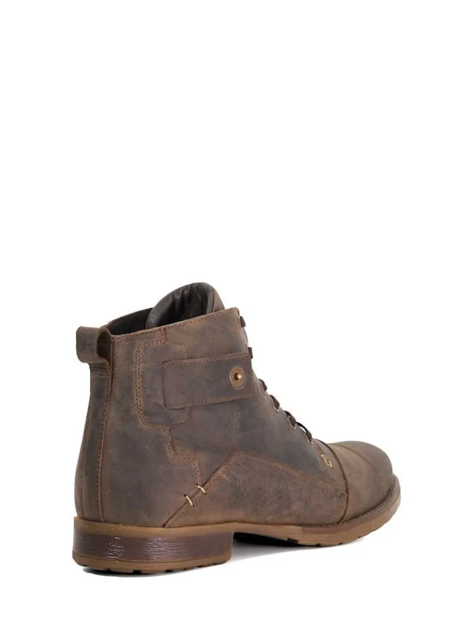 Dune London Brown Wide Fit Heavy Duty Leather Simon Ankle Boots
