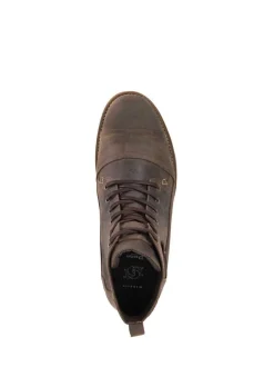 Dune London Brown Wide Fit Heavy Duty Leather Simon Ankle Boots
