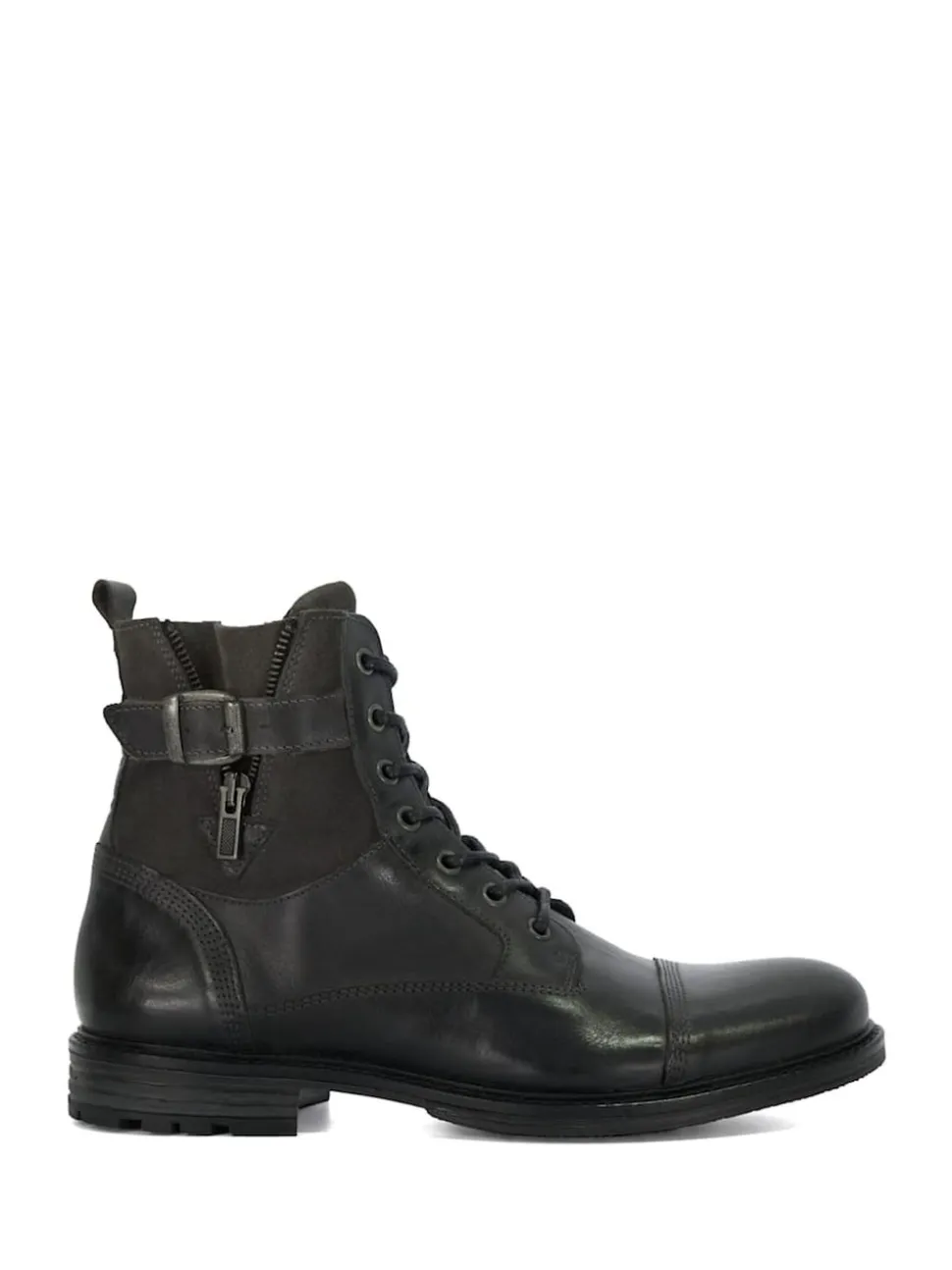 Dune London Grey Call Casual Buckle Detail Ankle Boots