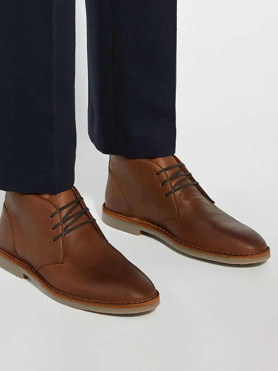 Dune London Light Brown Cashed Desert Boots