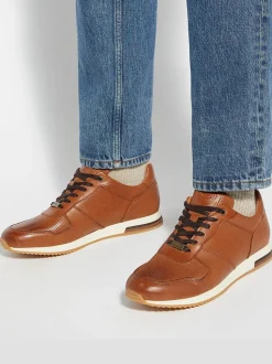 Dune London Light Brown Standard Fit Trilogy Perforated Runner Trainers