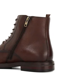 Dune London Light Brown Wide Fit Matias Toecap Detail Ankle Boots