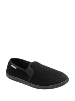 Dunlop Black Mens Twin Gusset Full Slippers