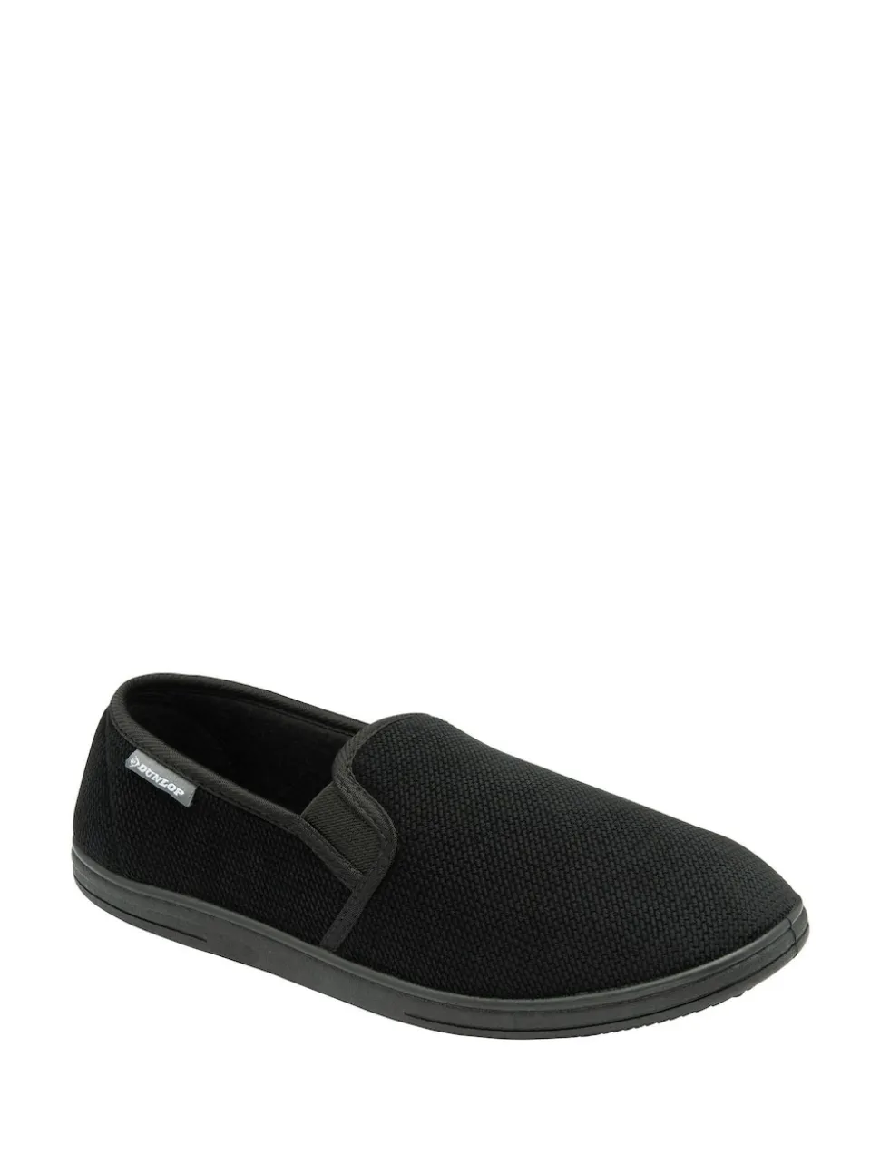 Dunlop Black Mens Twin Gusset Full Slippers